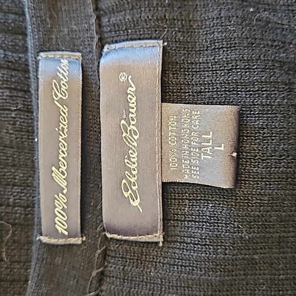 Eddie Bauer Black Knit Button Down Sweater Vest - Picture 5 of 7